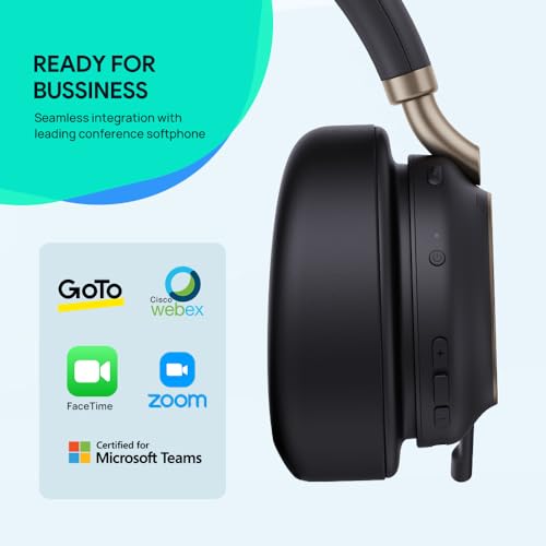 Yealink BH76 Plus Bluetooth Headset Noise Cancelling für Work, Headsets mit Mikrofon Bluetooth Einziehbarem Verstecktem, Teams Zertifiziertes ANC Kopfhörer Kabellos Bild 4