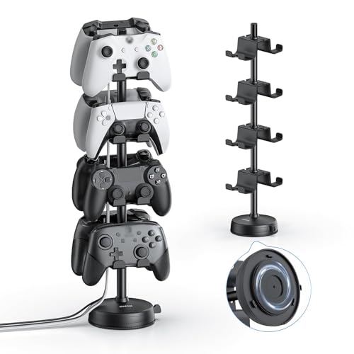 Controller Halter 4 Ebenen für 8 PS5 PS4 Nintendo Switch Xbox Gaming Controller, Kopfhörer Ständer Controller Halterung mit Saugnapfbasis, Headset Ständer für PlayStation 5 Game Controller Bild 1