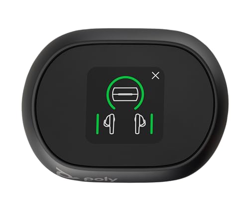 Poly Voyager Free 60+ UC In-Ear-Headset – Noise Cancelling-Mikrofone für klare Gespräche – ANC – Touchscreen-Ladecase – Funktioniert mit iPhone, Android, PC/Mac – Teams-zertifiziert – Schwarz Bild 3