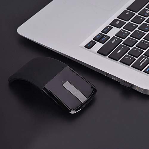 Vikye Bluetooth Arc Touch Maus 2,4 GHz Faltbare mit USB-Empfänger für PC, Laptop, Smart TV (Schwarz) Bild 2
