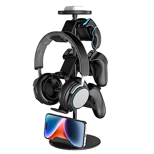 Game Controller Ständer Kopfhörerhalter, Multi Verstellbarer Game Controller Headset Aufhänger für alle Universal Gaming PC Zubehör, Xbox PS4 PS5 Nintendo Switch Bild 2