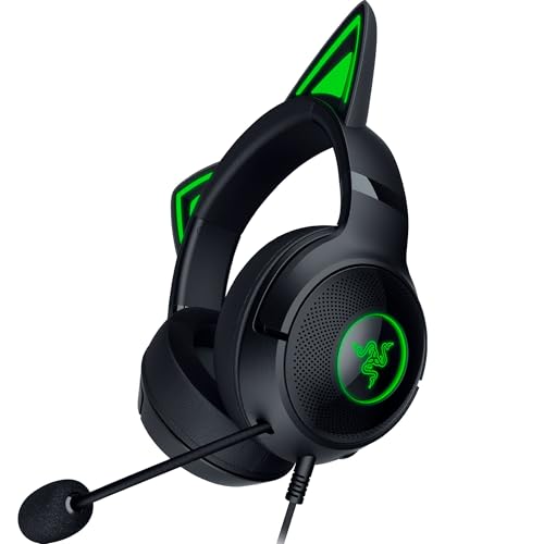 Razer Kraken Kitty V2 - Kabelgebundenes RGB-Headset mit Katzenohren (Reaktive Streaming-Beleuchtung, HyperClear Mikro, Triforce 40mm Treiber, 7.1 Surround Sound) Schwarz Bild 1