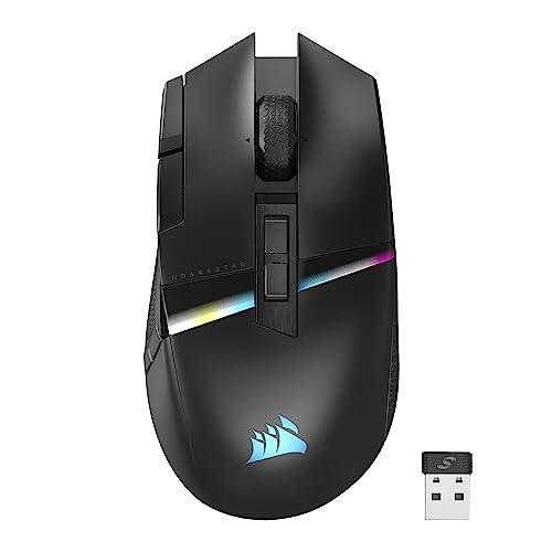Corsair DARKSTAR Wireless MMO/MOBA Gaming-Maus - 26.000 DPI - 15 Programmierbare Tasten - Bis zu 80 Stunden Akkulaufzeit - iCUE-Kompatibel - PC, PS5, PS4, Xbox - Schwarz Bild 1