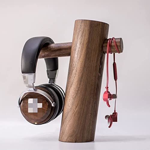 Neuer Kopfhörerständer, universeller Kopfhörerständer, Kopfhöreraufhänger, Desktop, runder Holz-Headset-Ständer, Spieltisch-Zubehör, Multifunktions-Kopfhörer-Rack-Display-Ständer (Walnuss/Buche) Gamin Bild 3