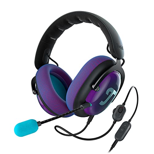 Teufel ZOLA Gaming Kopfhörer mit 7.1 USB-Soundkarte, DTS Headphone:X® 2.0 Surround Sound,Einstellbarer Mikrofonarm mit HD-Kondensator-Mikrofon, PC, Bequeme Passform - Schwarz Violett Bild 1