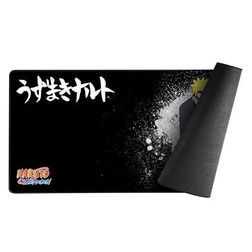 Konix Naruto Shippuden XXL Gaming-Mauspad 90 x 46 cm - rutschfeste Gummibasis - Naruto-Motiv - Schwarz Bild 2