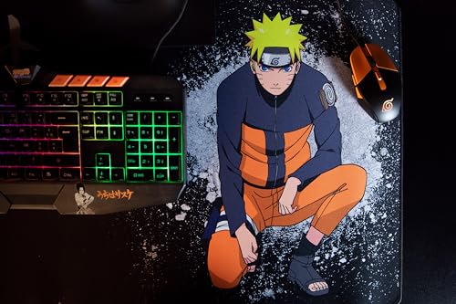 Konix Naruto Shippuden XXL Gaming-Mauspad 90 x 46 cm - rutschfeste Gummibasis - Naruto-Motiv - Schwarz Bild 4