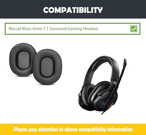 Khan Aimo 7.1 Surround Ersatz Ohrpolster für Roccat Khan Aimo 7.1 Surround Gaming Headset Ersatz-Ohrpolster mit Proteinleder und Memory-Schaum Bild 2