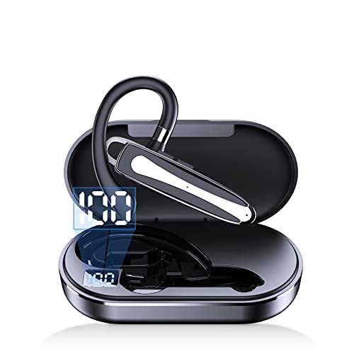 Xmenha Bluetooth Headset mit Mikrofon Freisprechanlage Bluetooth Ohr Headset In Ear Kopfhörer mit Ladeetui für Autofahren Business Büro drahtlos Kopfhörer Earphones Freisprecheinrichtung Schwarz Bild 1