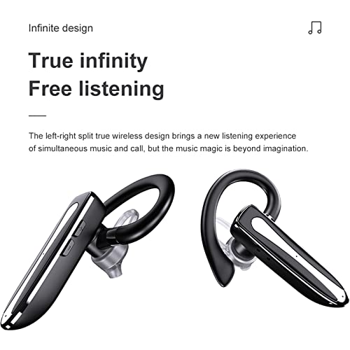 Xmenha Bluetooth Headset mit Mikrofon Freisprechanlage Bluetooth Ohr Headset In Ear Kopfhörer mit Ladeetui für Autofahren Business Büro drahtlos Kopfhörer Earphones Freisprecheinrichtung Schwarz Bild 4