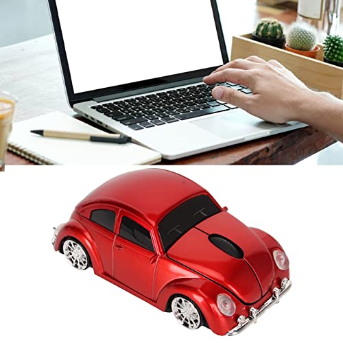Sxhlseller Auto-Funkmaus, 2,4 GHz, Coole Sportwagen-Form, Kabellose Maus mit USB-Empfänger, LED-optische Kabellose Mäuse für Laptop-Desktop-Computer (Rot) Bild 2