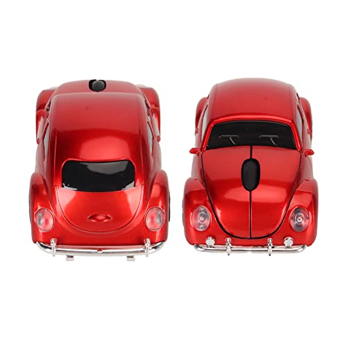 Sxhlseller Auto-Funkmaus, 2,4 GHz, Coole Sportwagen-Form, Kabellose Maus mit USB-Empfänger, LED-optische Kabellose Mäuse für Laptop-Desktop-Computer (Rot) Bild 5