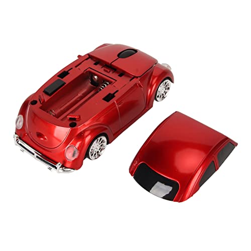 Sxhlseller Auto-Funkmaus, 2,4 GHz, Coole Sportwagen-Form, Kabellose Maus mit USB-Empfänger, LED-optische Kabellose Mäuse für Laptop-Desktop-Computer (Rot) Bild 6