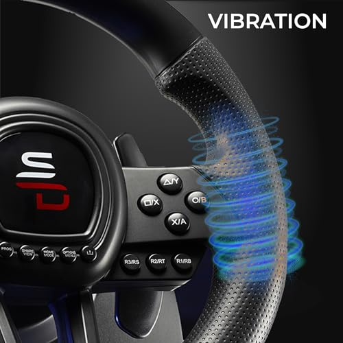 SUBSONIC – Superdrive GS650-X Lenkrad mit Separatem Schalthebel, Lenkradschaltwippen und Pedalen. 270° Drehung – Durchmesser 26 cm. Rennlenkrad. Für PS4, Xbox Series X/S und Xbox One – Schwarz Bild 6
