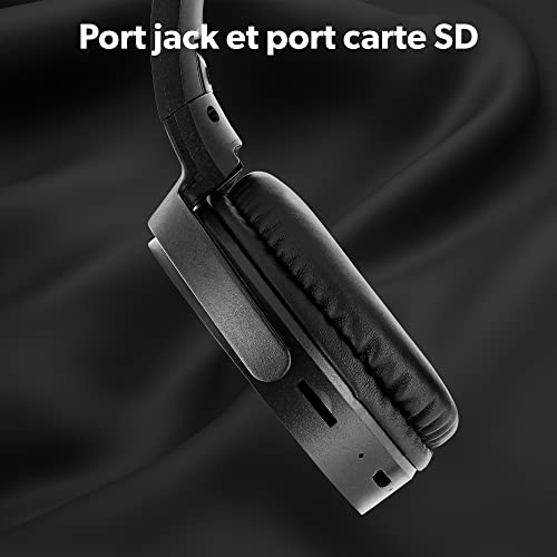T'NB - Kabellose Bluetooth 5.0-Kopfhörer, Single 2, 8 Stunden Hörzeit, verstellbar, Klinkenanschluss, bequem, integriertes Mikrofon und Bedienelemente, für Sport und Training, Schwarz Bild 6
