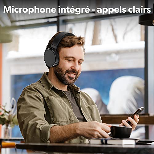T'NB - Kabellose Bluetooth 5.0-Kopfhörer, Single 2, 8 Stunden Hörzeit, verstellbar, Klinkenanschluss, bequem, integriertes Mikrofon und Bedienelemente, für Sport und Training, Schwarz Bild 7