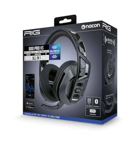 NACON Rig 600 PRO HS Auriculares PC/Xbox/PS4/PS5/Switch Gaming Inalámbricos Negros Bild 1