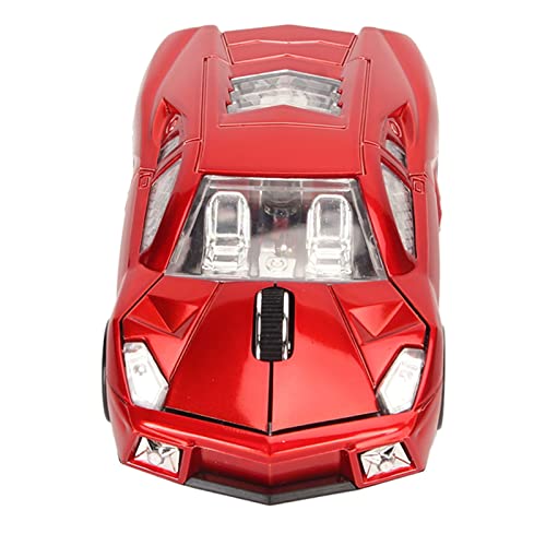 LED Funkmaus, Sportwagen Maus, 2,4 GHz USB Empfänger, Desktop PC Sportmaus mit LED Scheinwerfer, 1600 DPI Optischer Sensor, für PC Bild 1