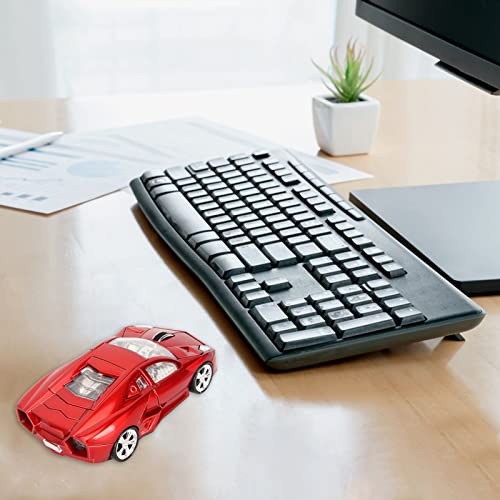 LED Funkmaus, Sportwagen Maus, 2,4 GHz USB Empfänger, Desktop PC Sportmaus mit LED Scheinwerfer, 1600 DPI Optischer Sensor, für PC Bild 5
