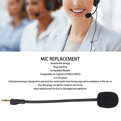 Ersatz Gaming Mikrofonarm für G PRO/G PRO X Kabellose Gaming Headsets, Abnehmbares Gaming Mikrofon mit Geräuschunterdrückung und Vergoldetem 3,5 mm Stecker Bild 3