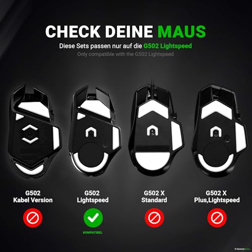 SensoryBoost FPS Glides (2er Set) kompatibel mit Logitech G502 Lightspeed - Ultra Präzise, Mehr Kontrolle, Selbstpolierend - PTFE - Ersatz-Mausfüße, Skates - Gaming Maus Upgrade Zubehör Bild 2