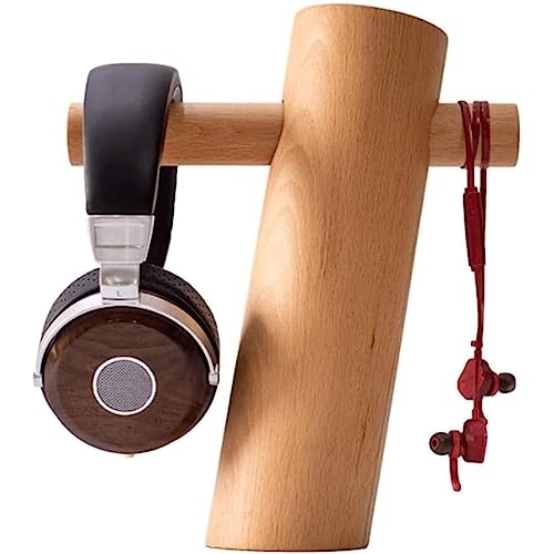 Prägnanter Headset-Halter, Massivholz-Kopfhörerständer, kreativer Kopfhörerhalter, vertikaler Headset-Aufhänger für den Schreibtisch Bild 1
