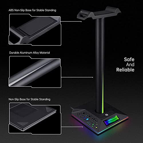 IRYZE Headset Ständer Kopfhörer Halter Kopfhörerständer RGB-Kopfhörerständer Over-Ear-Gaming-Headset Schreibtischhalterung Gaming-Kopfhörerhalter Display-Regal PC-Zubehör Headset Halterung Bild 7