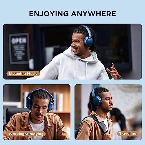 1MORE SonoFlow Noise Cancelling Kopfhörer, Bluetooth Kopfhörer mit Aktiver Geräuschunterdrückung, 70 Stunden Wiedergabe, LDAC Hi-Res Wireless Audio, Over Ear Headset, Klare Anrufe (Silber) Bild 4
