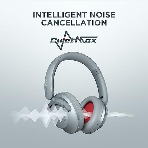 1MORE SonoFlow Noise Cancelling Kopfhörer, Bluetooth Kopfhörer mit Aktiver Geräuschunterdrückung, 70 Stunden Wiedergabe, LDAC Hi-Res Wireless Audio, Over Ear Headset, Klare Anrufe (Silber) Bild 5