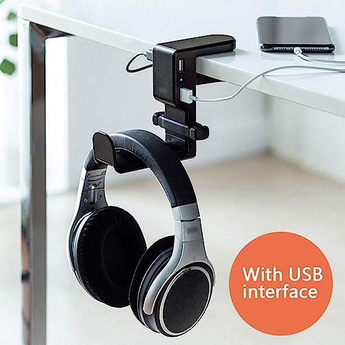 Headset-Halter USB-Schnittstelle Kopfhörerständer kann um 360° gedreht werdenKopfhörerhalter aus ABS-Harz Kreativer Headset-Aufhänger Bild 5