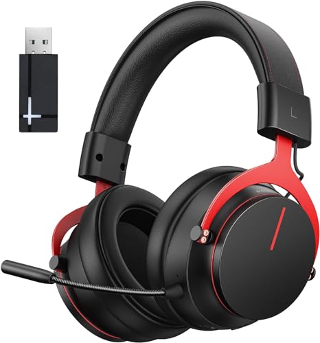 Inwa Wireless Gaming Headset mit Game/Chat Balance Mixer, Niedriger Latenz 5,8 GHz Technologie, 7.1 Surround Sound, Protein Soft-Ohrmuscheln, Abnehmbares Mikrofon, Kompatibel mit PS5, PS4, PC, Switch Bild 1