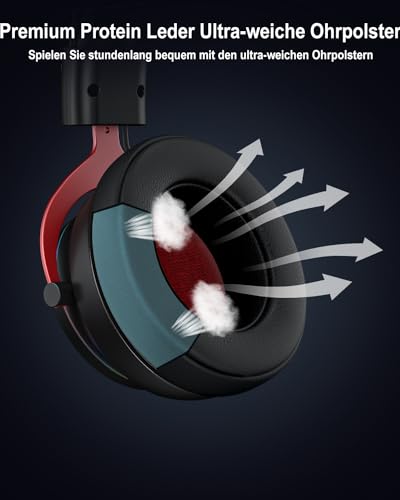Inwa Wireless Gaming Headset mit Game/Chat Balance Mixer, Niedriger Latenz 5,8 GHz Technologie, 7.1 Surround Sound, Protein Soft-Ohrmuscheln, Abnehmbares Mikrofon, Kompatibel mit PS5, PS4, PC, Switch Bild 4
