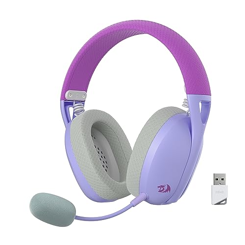 Redragon H848 Bluetooth Wireless Gaming Headset - Leichtgewicht - 7.1 Surround Sound - 40MM Treiber - Abnehmbares Mikrofon - Mehrere Plattformen für PC, PS5/4/3, Switch, Handy, Lila Bild 1