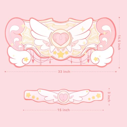 GeekShare Kawaii Mauspad Handgelenkstütze Set - rutschfeste Gummibasis Schreibtischmatte und Memory Foam Handgelenkstütze für Tastatur und Maus, perfekt für Gaming, oder Home Office Arbeit (Rosa) Bild 4
