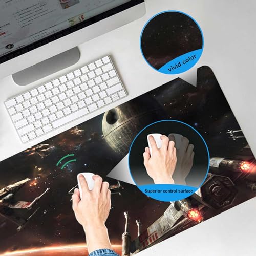 Großes XXL-Gaming-Mauspad, Mauspad mit genähtem Rand und Rutschfester Gummiunterseite, Schreibtischunterlage für Arbeit, Büro, Schreibtischunterlage für Laptop, Computer-Tastatur und Mäuse, Bild 2
