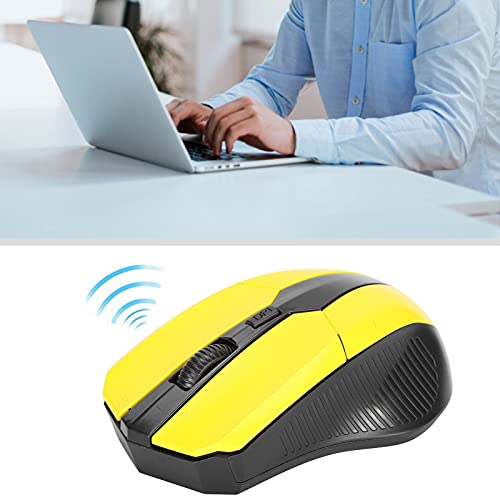 2.4G Optische Funkmaus, Modisches Aussehen Ergonomisches Spezielles Design Maus Computerzubehör Geeignet für Notebook Tablet PC (Gelb) Bild 2