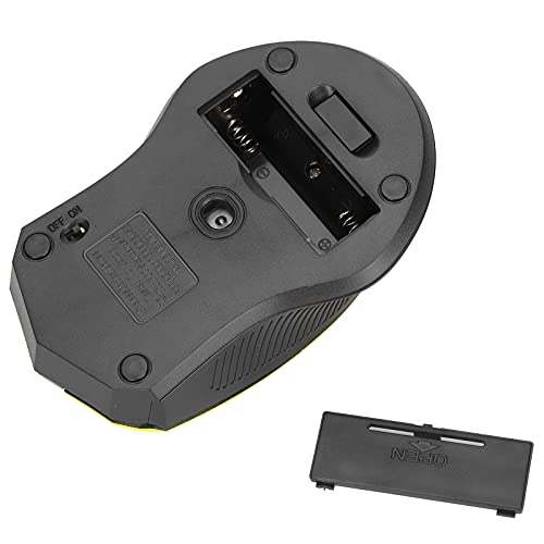 2.4G Optische Funkmaus, Modisches Aussehen Ergonomisches Spezielles Design Maus Computerzubehör Geeignet für Notebook Tablet PC (Gelb) Bild 5