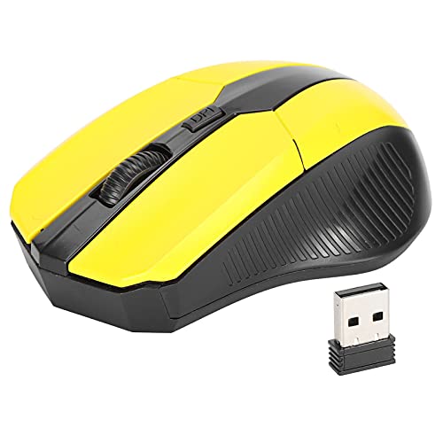 2.4G Optische Funkmaus, Modisches Aussehen Ergonomisches Spezielles Design Maus Computerzubehör Geeignet für Notebook Tablet PC (Gelb) Bild 7