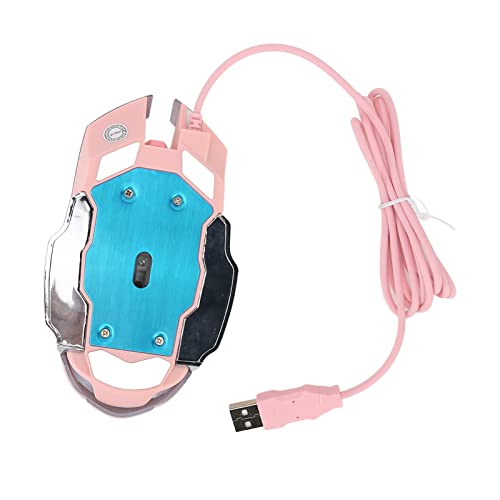 Kabelgebundene Gaming-Maus, Optische USB-PC-Gaming-Mäuse mit RGB-Hintergrundbeleuchtung, Ultraleichtes Leises Klicken, Universelle USB-C-Konnektivität, 4 Einstellbare DPI, Maus (Rosa) Bild 7