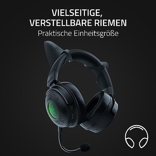 Razer Kitty Ears V2 - Universal Fit Clip-on Kitty Ears für Headsets (Clip-on Kitty Ears, vielseitig, verstellbare Bänder, 26g leichtes Premium-Silikon) Schwarz Bild 3