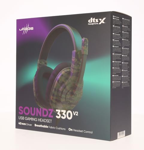 uRage Gaming-Headset SoundZ 330 V2, kabelgebundene Multi-Plattform Kopfhörer für PS5/PC, Over-Ear, in Camouflage Bild 5