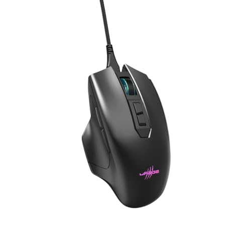 uRage Gaming-Maus Reaper 410, kabelgebundene Maus mit 7 programmierbaren Tasten, bis zu 12.000 DPI, superleichte 76 g Gewicht, RGB-Beleuchtung, Gaming-Software, in schwarz Bild 2