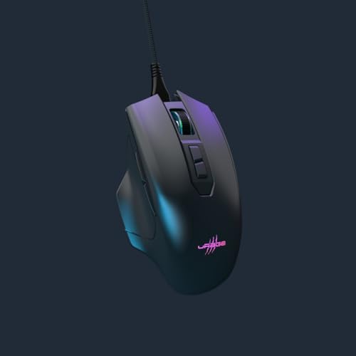 uRage Gaming-Maus Reaper 410, kabelgebundene Maus mit 7 programmierbaren Tasten, bis zu 12.000 DPI, superleichte 76 g Gewicht, RGB-Beleuchtung, Gaming-Software, in schwarz Bild 3