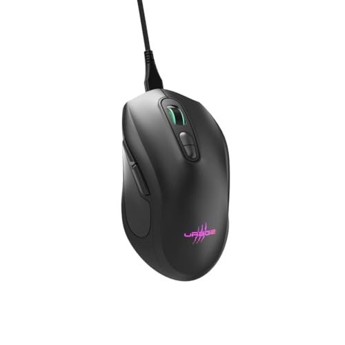 uRage Gaming-Maus Reaper 340, kabelgebundene Maus mit 7 programmierbaren Tasten, bis zu 8000 DPI, superleichte 77 g Gewicht, RGB-Beleuchtung, Gaming-Software, in schwarz Bild 2