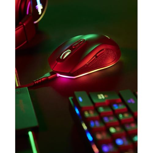 uRage Gaming-Maus Reaper 340, kabelgebundene Maus mit 7 programmierbaren Tasten, bis zu 8000 DPI, superleichte 77 g Gewicht, RGB-Beleuchtung, Gaming-Software, in schwarz Bild 4