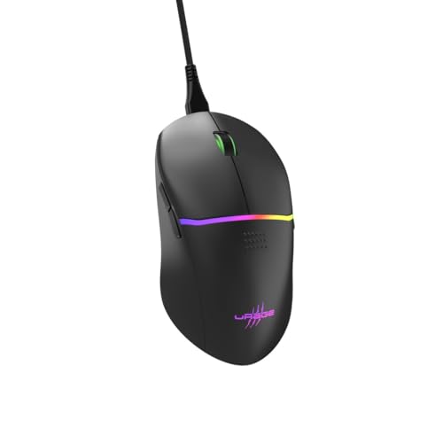 uRage Gaming-Maus Reaper 430, kabelgebundene Maus mit 9 programmierbaren Tasten, bis zu 12.000 DPI, superleichte 75 g Gewicht, RGB-Beleuchtung, Gaming-Software, in schwarz Bild 1
