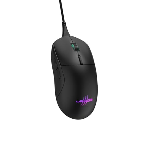uRage Gaming-Maus mit Kabel „Reaper 250“ (Rainbow LED, ultra leicht, Rechtshänder, 6 programmierbare Tasten, 6.200 dpi, optischer Sensor, Software, abnehmbares Kabel) schwarz Bild 2