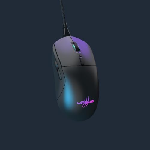 uRage Gaming-Maus mit Kabel „Reaper 250“ (Rainbow LED, ultra leicht, Rechtshänder, 6 programmierbare Tasten, 6.200 dpi, optischer Sensor, Software, abnehmbares Kabel) schwarz Bild 3