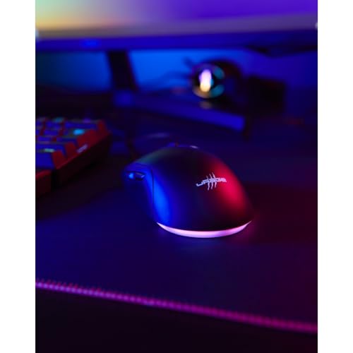 uRage Gaming-Maus mit Kabel „Reaper 250“ (Rainbow LED, ultra leicht, Rechtshänder, 6 programmierbare Tasten, 6.200 dpi, optischer Sensor, Software, abnehmbares Kabel) schwarz Bild 4