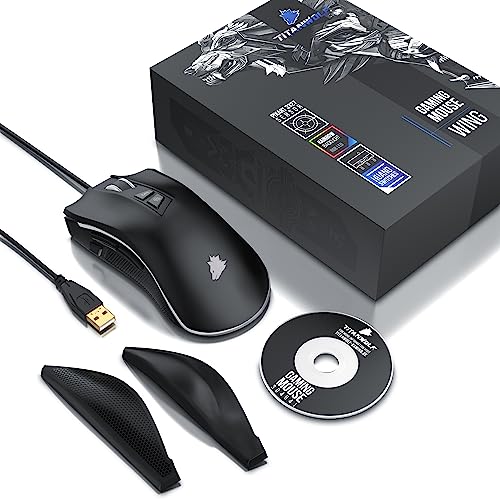 CSL - Kabelgebundene Gaming-Maus mit Optischem Sensor mit 200 bis 12400 DPI, 8 programmierbare Tasten, Ergonomischer Formfaktor, 12 RGB Lichtmodi, Schwarz Bild 6